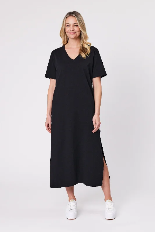 Shine On Essentials Maxi Tee Dress Black