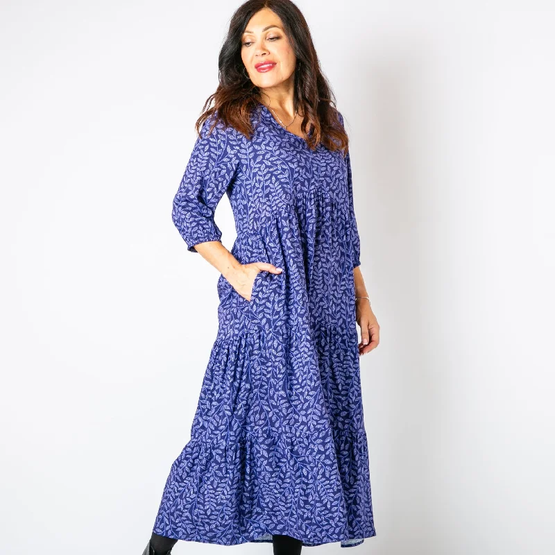 Hazel Patterned 3/4 Sleeve Dress