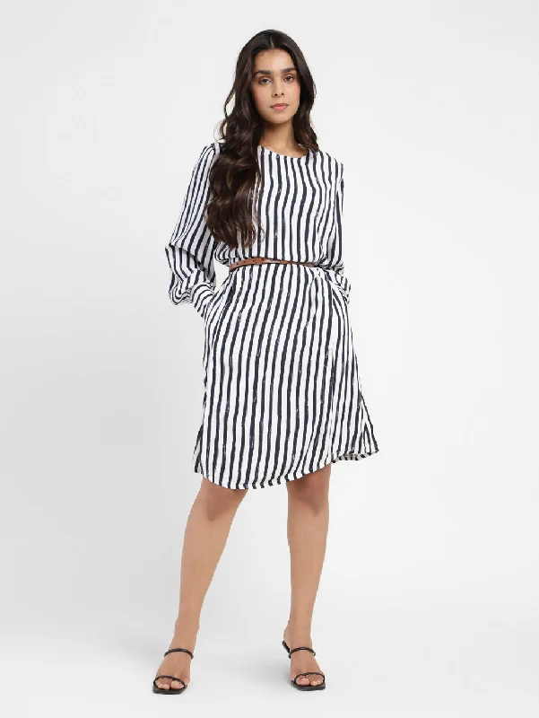 Women's Striped Round Neck Dress