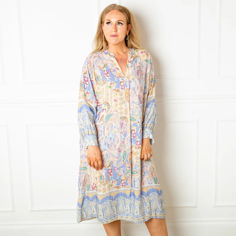 Long Sleeve Paisley Dress