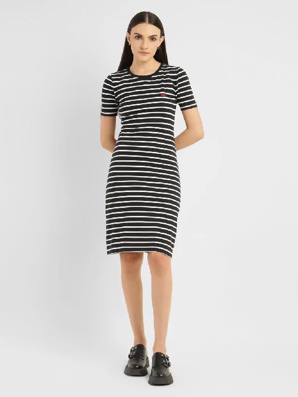 Women's Striped Round Neck Dress