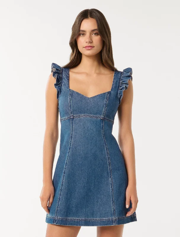 Rose Denim Dress