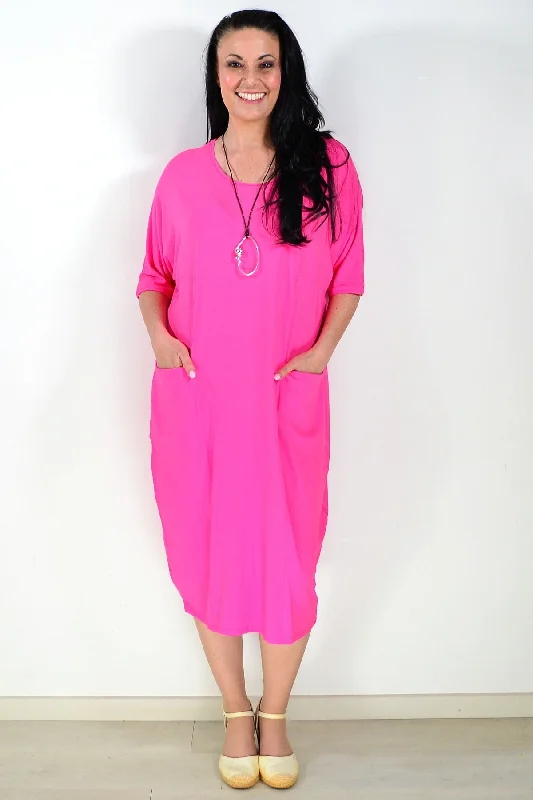 Hot Pink Bamboo Tunic Dress