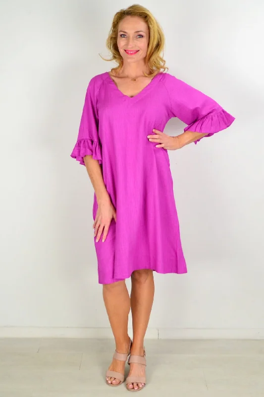 Magenta Three Shift Tunic Dress