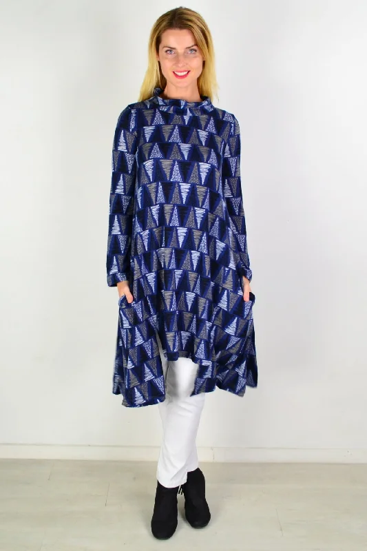 Triangle Tizzy Fleece Tunic Dress