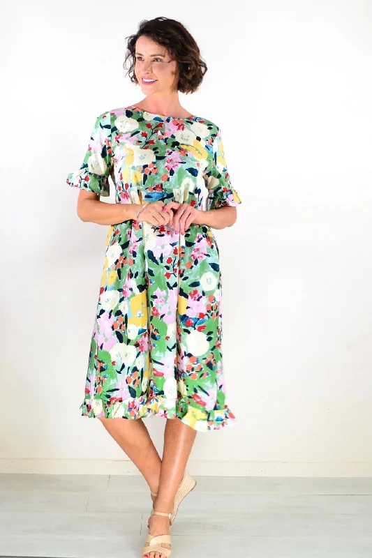 Yellow Poppy Garden Summer Dress