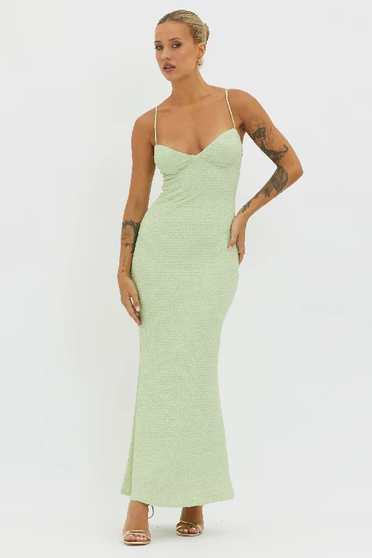 Lennox Elastic Back Bodycon Dress Sage