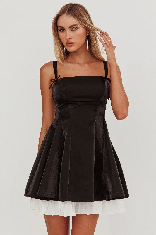 Night Rider Fit And Flare Mini Dress Black