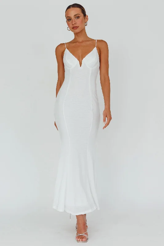 Lake Como Bodycon Maxi Dress White